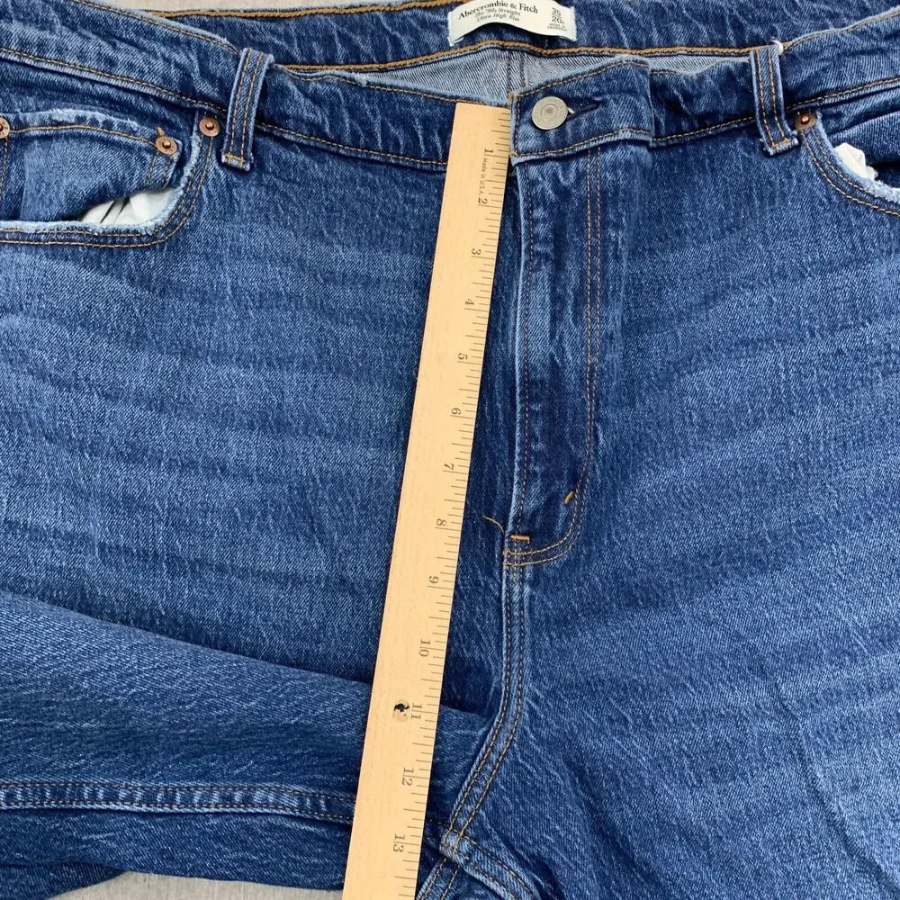 Abercrombie & Fitch Jeans 35/20R 90s Straight Ultra High Rise Stretch Denim - Picture 5 of 16